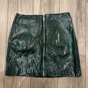 Forever 21 Shiny Dark Green Mini Skirt